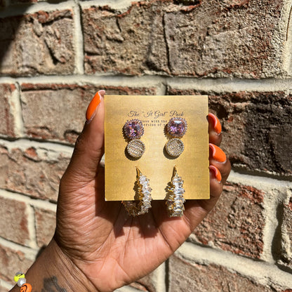 "IT GIRL" CZ EARRING PACK FEAT. CASHMERE