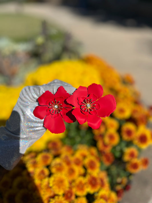 NOLA RED FLOWER EARRINGS