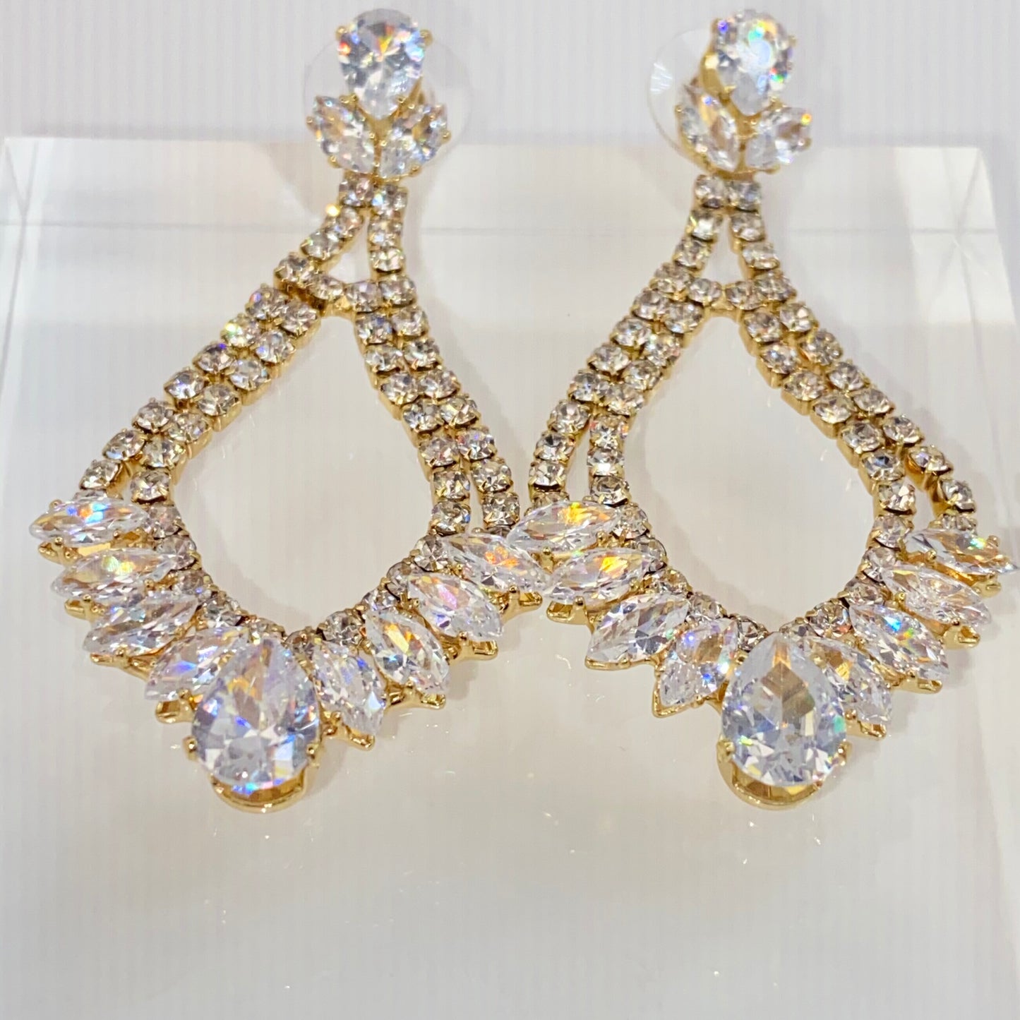 “IRIS” PEAR CZ BRIDAL EARRINGS