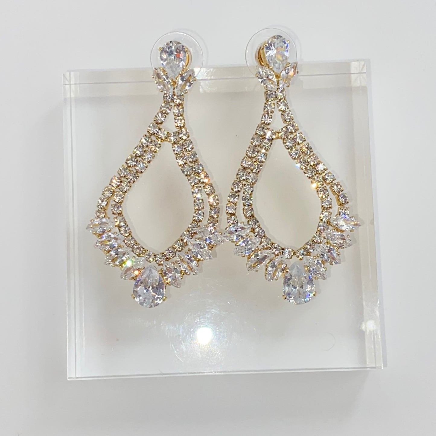 “IRIS” PEAR CZ BRIDAL EARRINGS