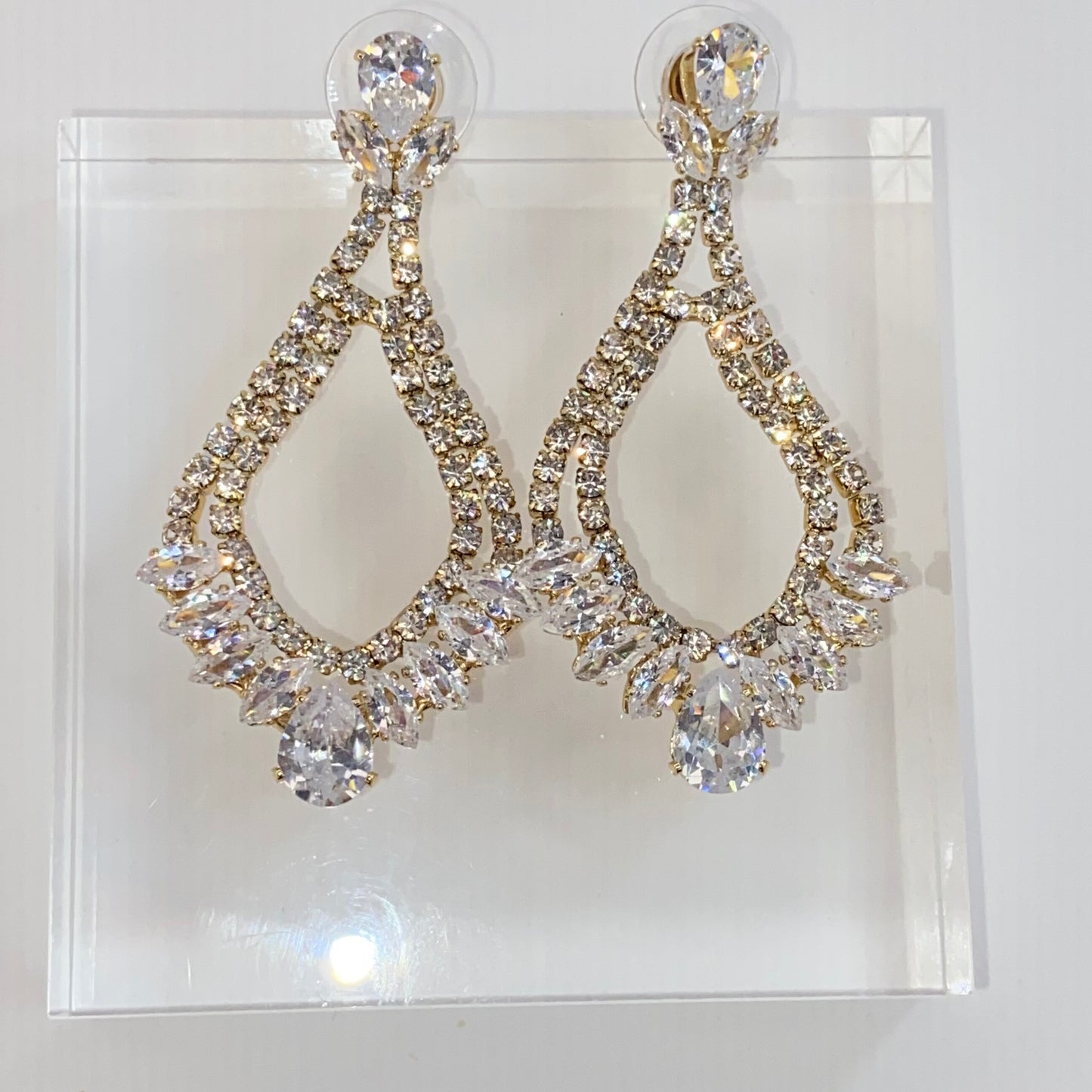 “IRIS” PEAR CZ BRIDAL EARRINGS