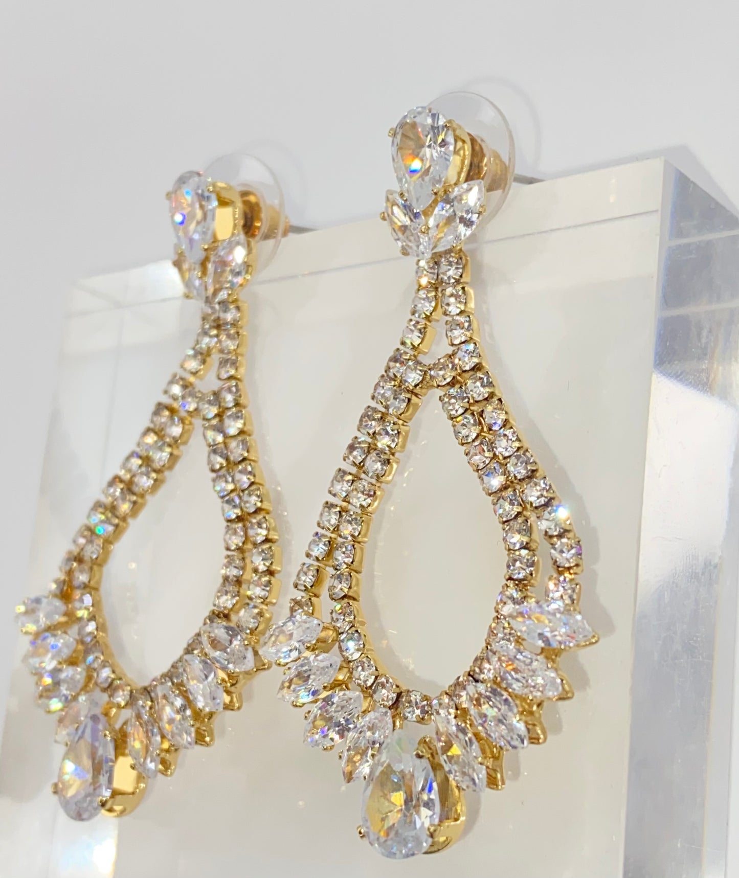 “IRIS” PEAR CZ BRIDAL EARRINGS